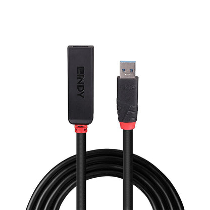 Adaptor Lindy USB 3.0 Active Extension Slim, material PVC, lungime cablu 5m, latime de banda suportata 5 Gbps, putere 2.5/0.7mm DC Connector