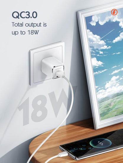 Incarcator retea Serioux 30W Quick Charge, Intrare AC100-240V~ 50/60Hz 0.7A Max, PD Ie?ire: 5V-3A, 9V-3A, 12V-2.5A, 15V 2A, 20V=1.5A (30W), QC Ie?ire: 5V-3A, 9V-2A, 12V=1.5A (18W), PD+QC=5V=3.6A, Total: 30W Max