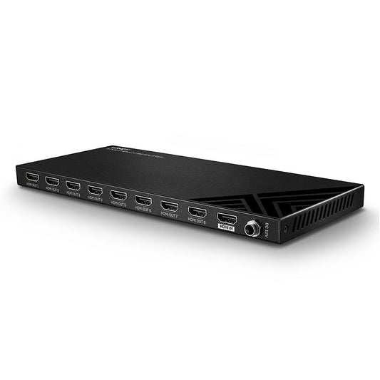 Splitter Lindy 8 Port HDMI 2.0, latime de banda suportata 18Gbps, rezolutie maxima 3840x2160@60Hz 4:4:4 8bit, negru