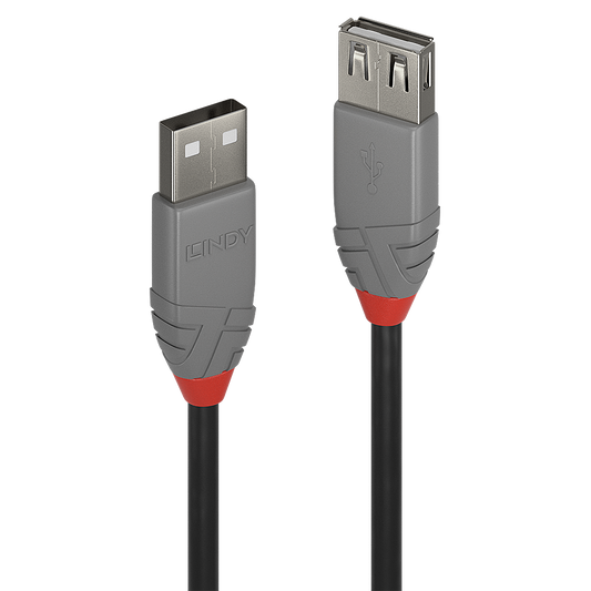 Lindy Cablu USB 2.0 Ext. USB 2m, latime de banda 480Mbps, Anthra