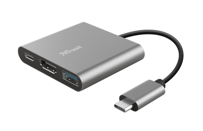 Hub USB Trust Dalyx, 3 porturi USB-C, silver