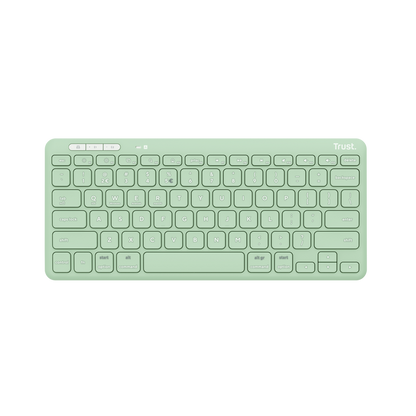 Tastatura Trust Lyra Wireless, conexiune USB-A, USB-C 1.1, raza de acoperire wireless 10m, 1x AAA baterie, compatibila cu laptop, pc, Bluetooth devices, tableta, alba