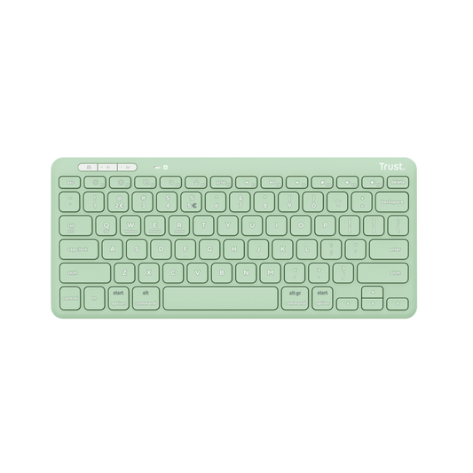 Tastatura Trust Lyra Wireless, conexiune USB-A, USB-C 1.1, raza de acoperire wireless 10m, 1x AAA baterie, compatibila cu laptop, pc, Bluetooth devices, tableta, alba