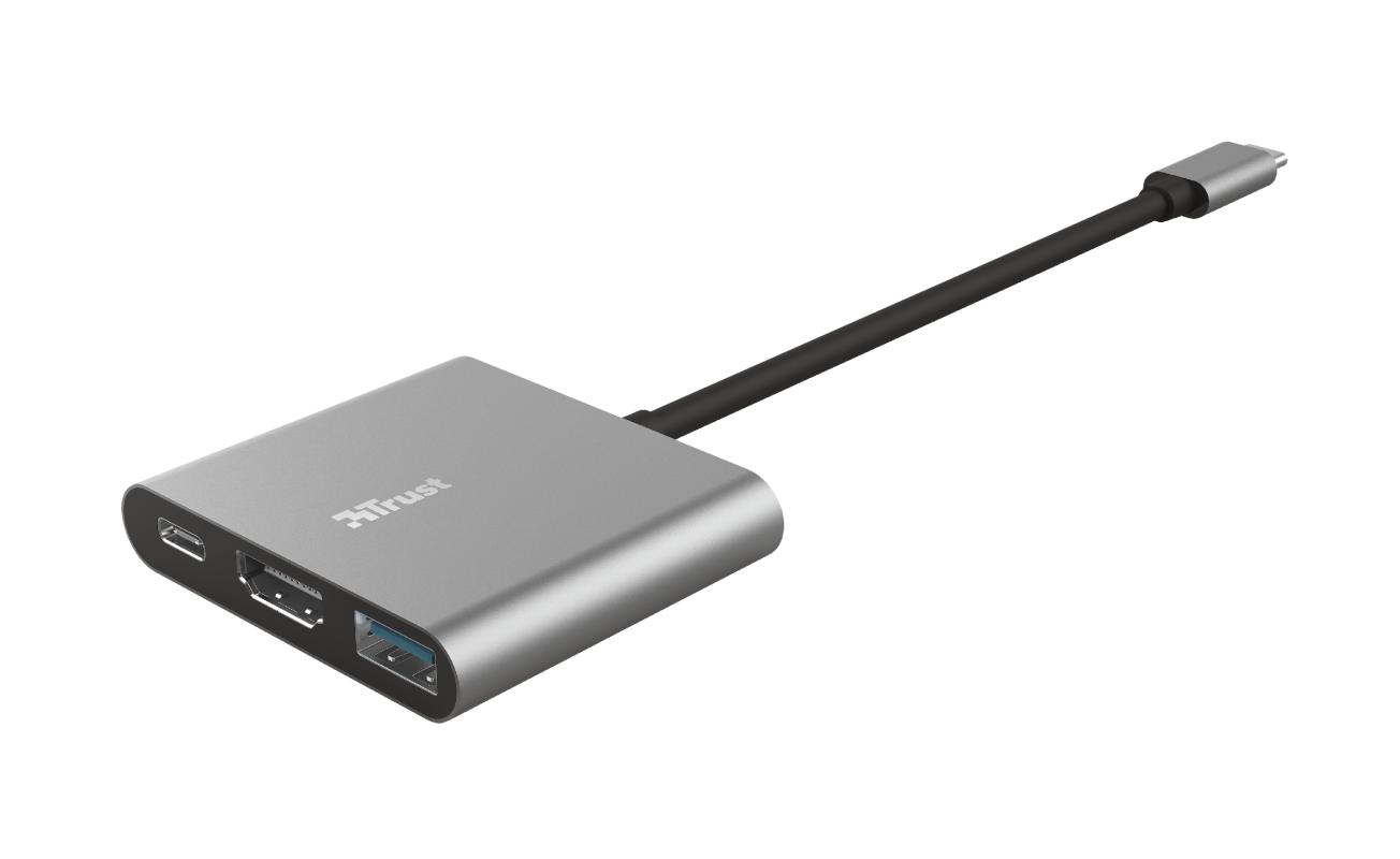 Hub USB Trust Dalyx, 3 porturi USB-C, silver