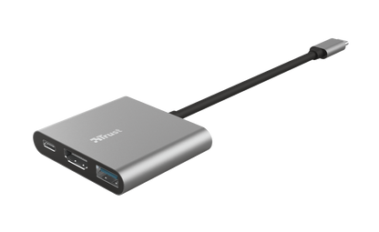 Hub USB Trust Dalyx, 3 porturi USB-C, silver