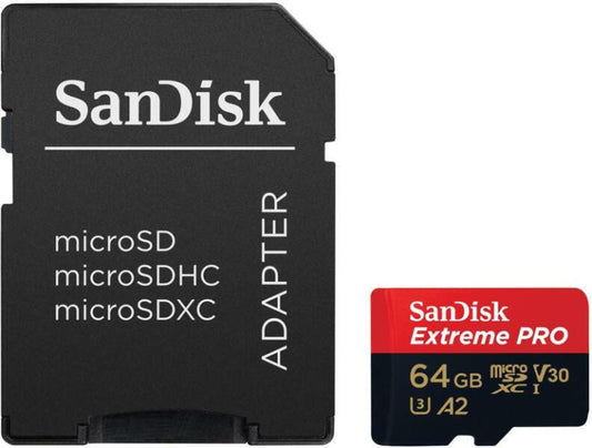 Card de Memorie MicroSDXC  SanDisk Extreme PLUS, 64GB, Clasa 10, R/W speed: up to 100MB/s/ 90MB/s, include adaptor SD (pentru telefon)