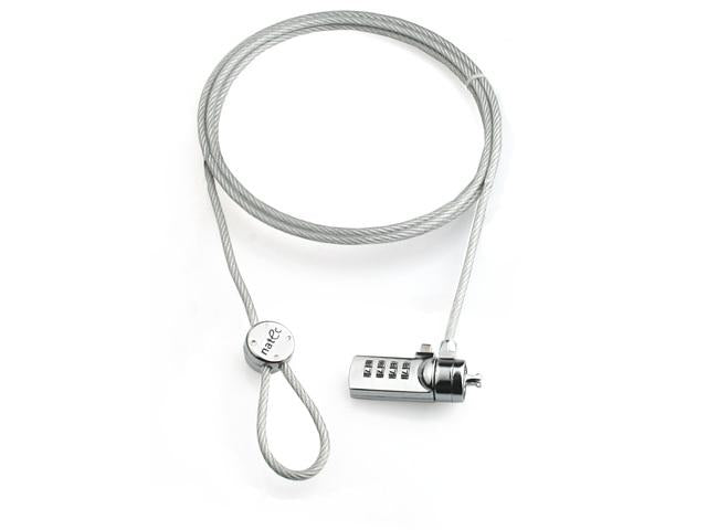 Cablu de securitate laptop Natec, lungime cablu 180 cm, material metal, gri