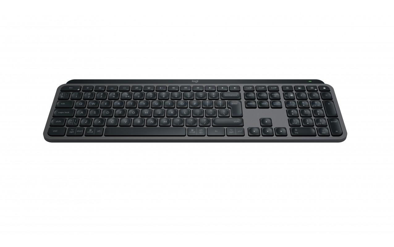 Tastatura Logitech MX Keys S, Iluminare, 2.4GHz&Bluetooth, USB-C, US INTL layout, graphite/negru
