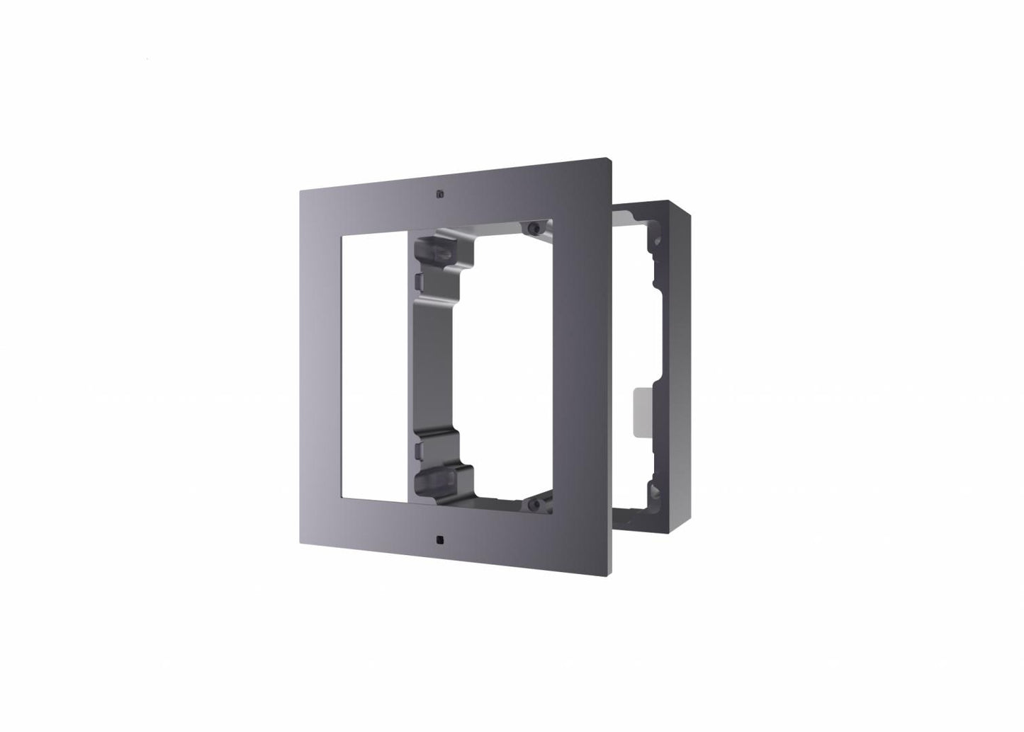 Panou frontal pentru un modul videointerfon modular Hikvision DS-KD-ACW1; montare aplicata; material aluminiu; dimensiuni: 117mm x 1 07mm ×4mm;