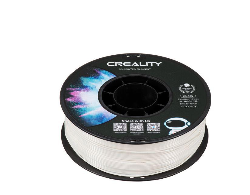 CREALITY CR-ABS 3D Printer Filament, white,temperatura printare: 220-260, Diametru Filament: 1.75mm, rezistenta la tractiune: 43MPa,diametru suport filament:  200mm, NON-Toxic, Utilizare: pana la 6 luni de la deschiderea ambalajului.