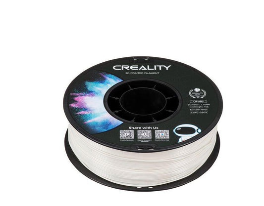 CREALITY CR-ABS 3D Printer Filament, white,temperatura printare: 220-260, Diametru Filament: 1.75mm, rezistenta la tractiune: 43MPa,diametru suport filament:  200mm, NON-Toxic, Utilizare: pana la 6 luni de la deschiderea ambalajului.