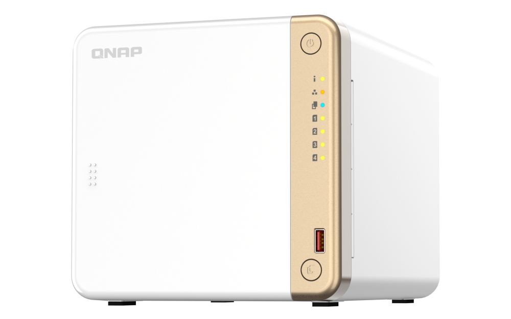 NAS QNAP 462 4-Bay, CPU Intel Celeron N5105/N5095 4-core/4-thread Processor, RAM 4 GB DDR4 (onboard, not expandable), HDD 2.5" & 3.5" SATA 6Gb/s, 3Gb/s (neincluse), LAN: 1 x 2.5GbE, USB3.2 Gen2: 2 USB2.0: 2, tower, 90W adaptor alimentare, garantie 2 ani