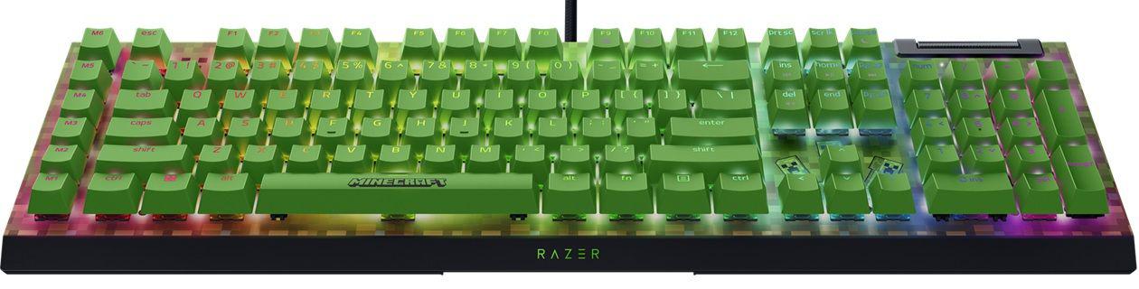 Tastatura mecanica gaming BlackWidow V4 X (Green Switch) - Minecraft Edition , layout US, taste ABS, layout US, cu 6 butoane customizabile, negru