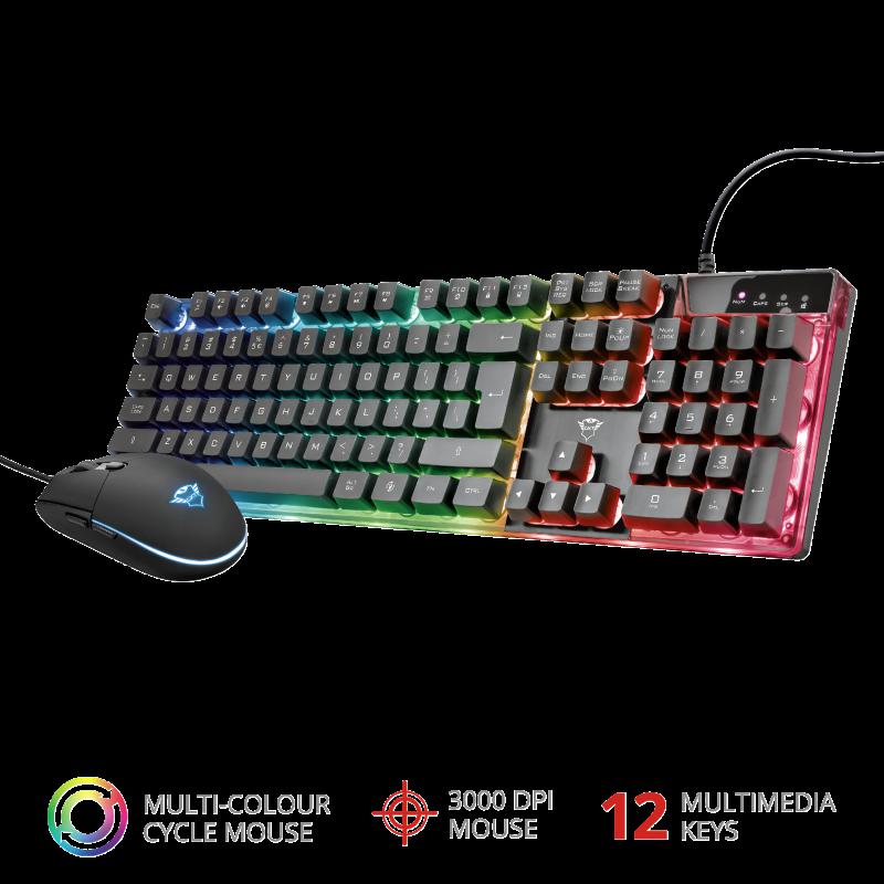 Kit Tastatura + Mouse Trust GXT 838 Azor Gaming Combo, negru