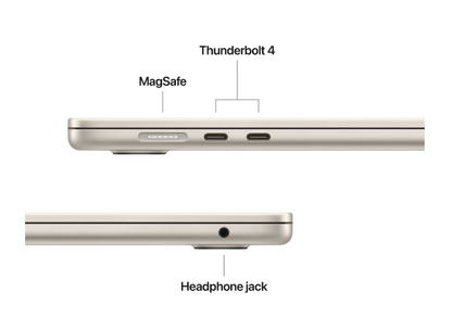 MacBook Air 15.3" Retina/Apple M4 (CPU 10- core, GPU 10- core, Neural Engine 16- core)/16GB/512GB - starlight - INT KB (2025)