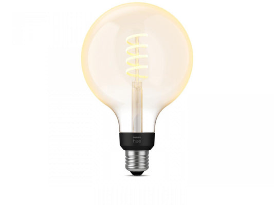 Bec LED inteligent vintage (decorativ) Philips Hue Filament Glob G125 ,Bluetooth, E27, 7W (40W), 550 lm, lumina alba (2200-4500K)
