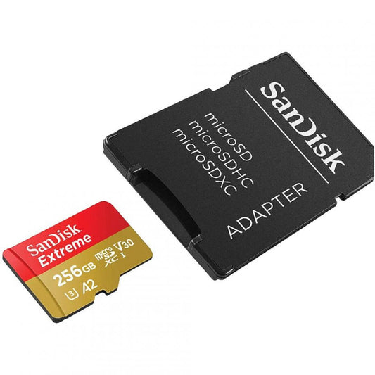 Card de Memorie MicroSDXC  SanDisk Extreme PLUS, 256GB, Clasa 10, R/W speed: up to 100MB/s/ 90MB/s, include adaptor SD (pentru telefon)