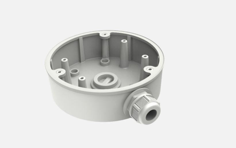 Doza conexiuni Hikvision DS-1280ZJ-PT6, material aliaj de aluminiu, dimensiuni: ?137 mm × 42 mm, greutatate: 280 g