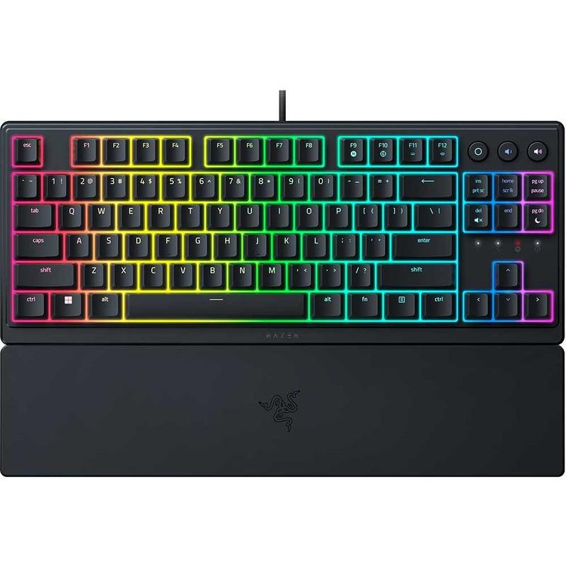 Tastatura gaming mecanica Razer Ornata V3 Tenkeyless, razer Mecha- Membrane Switches, iluminare Chroma RGB, US layout, material taste ABS cu gravare laser si acoperire UV, negru