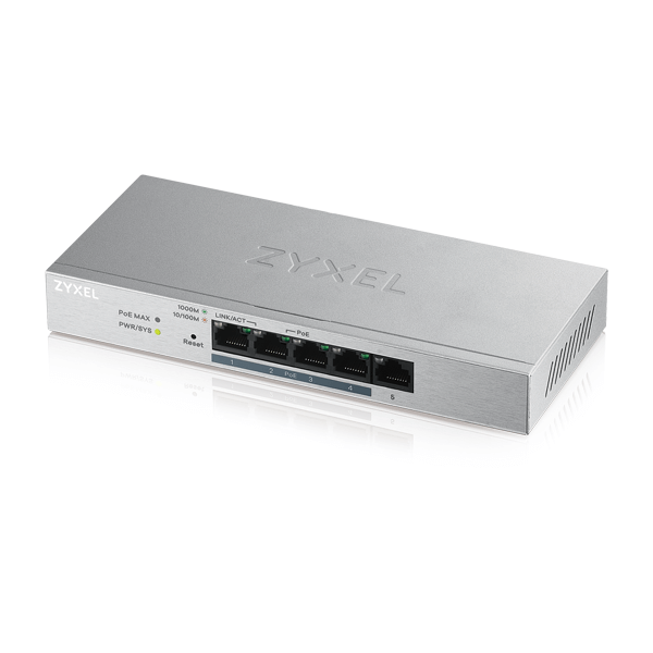 ZYXEL GS1200-5HP 5-PORT GBE METAL SWITCH