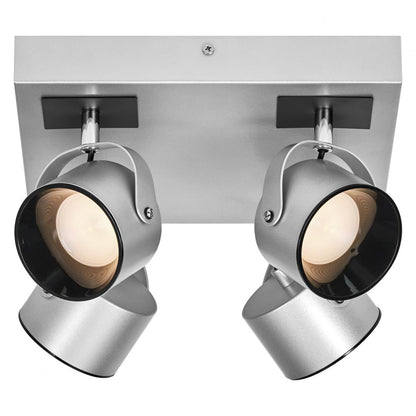 Spot LED cvadruplu ajustabil Ledvance DECOR JUPITER SQUARE, 22W, 2000 lm, lumina calda (3000K), IP20, 260x260mm, Argintiu, clasa energetica F