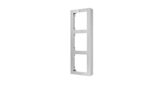 Panou frontal pentru 3 module videointerfon modular Hikvision DS-KD- ACW3/S; permite conectarea a 3 module de videointerfon modular; montare aplicata; materia otel inoxidabil; dimensiuni: 320.8mm x 107mm x 4mm;