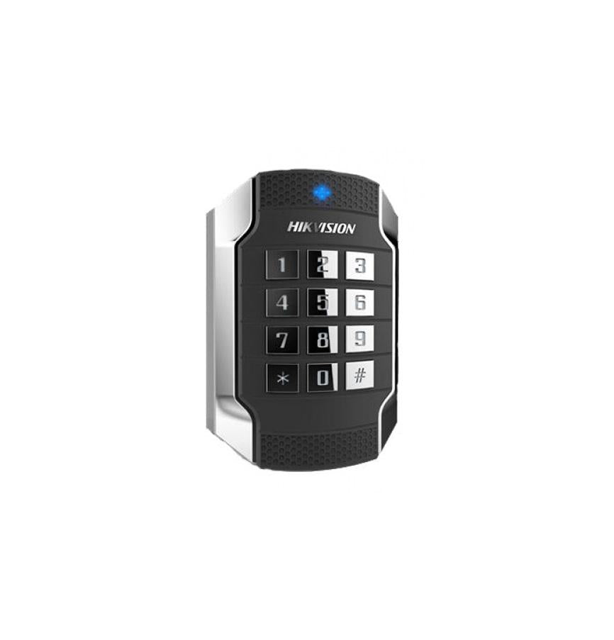 Card reader Hikvision, DS-K1104MK; Mifare 1 card, with keypad; Supports RS485 and Wiegand(W26/W34) protocol; Tamper-proof alarm, Dust-proof, Vandal Proof, IP 65; Applied for 86 and 120 Gang Box.