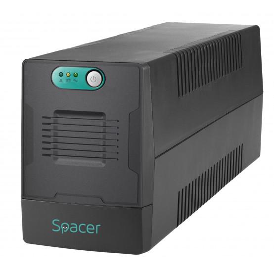 UPS Spacer Line Int.  fara management, 1000VA/  600W, AVR, 4 x socket Schuko, indicatie status cu LED, 2 x baterie 12V/7Ah, bateria are 12 luni garantie