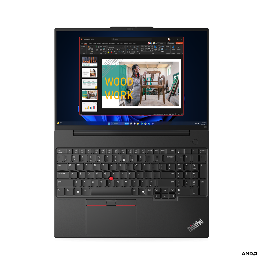 "Laptop Lenovo ThinkPad E16 Gen 2 (AMD); 16" WUXGA; AMD Ryzen 5 7535HS; Integrated AMD Radeon 660M Graphics; RAM 16GB, SSD 512GB, 3YO DOS