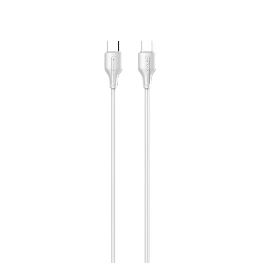 Cablu Serioux TYPE-C - TYPE-C 2M 60W.Lungime: 200 cm, Ie?ire: 65W, tip cablu: USB-C la USB-C, culoare: Alb , func?ie: înc?rcare ?i sincronizare