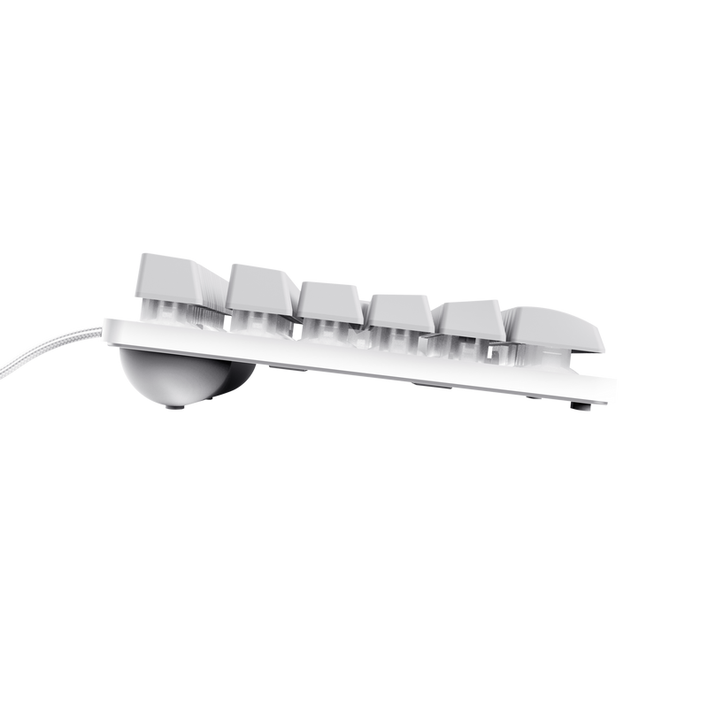 Tastatura Trust cu fir GXT833W Thado, numar butoane 87, interfata USB 2.0, conector USB-A male, compatibila cu PS4, Xbox One, Nintendo Switch, PS5, alb