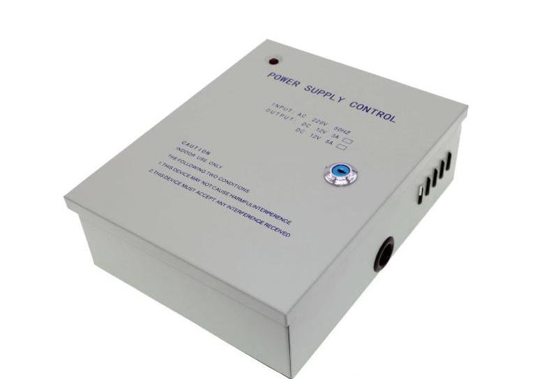 SURSA ALIMENTARE  5A CARCASA METAL Input voltage: 220V AC~240V AC; 50~60Hz Output voltage: 11V DC-14V DC 5A Output contact: locking, access control, exit button Backup battery: Support 12V/7AH (not included)
