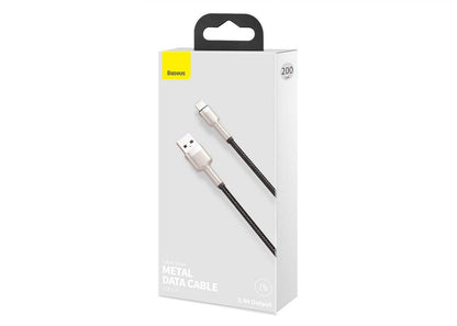 CABLU alimentare si date Baseus Cafule Metal, Fast Charging Data Cable pt. smartphone, USB la Lightning Iphone 2.4A, 2m, negru