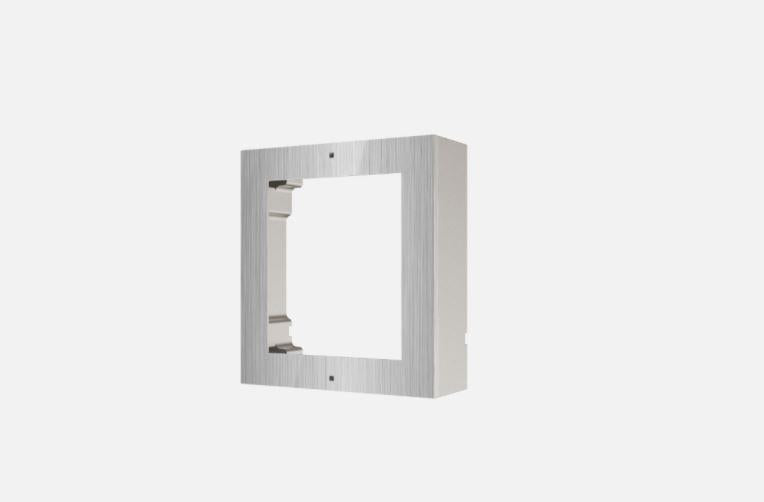 Panou frontal pentru un modul videointerfon modular Hikvision DS-KD- ACW1/S; montare aplicata; material otel inoxidabil; dimensiuni: 117mm x 1 07mm x4mm;