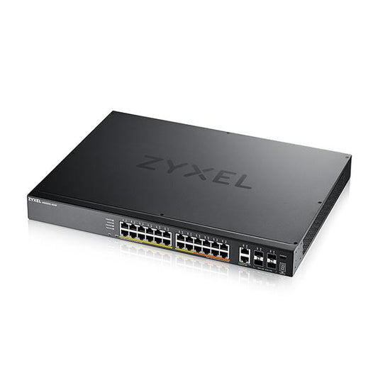 ZYXEL XGS2220-30HP, L3 Access Switch, 400W PoE, 16xPoE+/10xPoE++, 24x1G RJ45 2x10mG RJ45, 4x10G SFP+ Uplink, incl. 1 yr NebulaFlex Pro