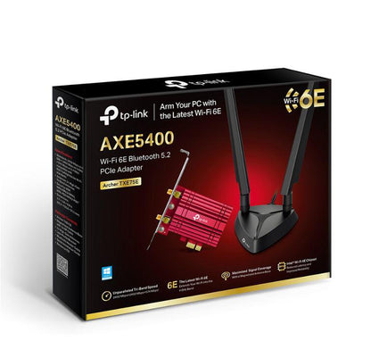 Adaptor wireless TP-Link, ARCHER TXE75E, AX5400, 2 x antene externe Dual-Band 5Ghz, 2.4 Ghz, PCI-E WI-FI 6E dimensiuni: 120.8 × 78.5 × 20.9 mm, Bluetooth 5.2.