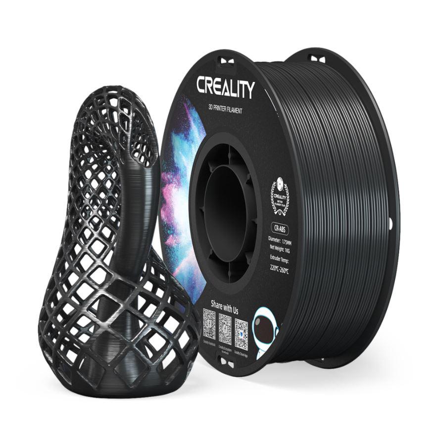 CREALITY CR-ABS 3D Printer Filament, Black, temperatura printare: 220-260, Diametru Filament: 1.75mm, rezistenta la tractiune: 43MPa,diametru suport filament:  200mm, NON-Toxic, Utilizare: pana la 6 luni de la deschiderea ambalajului.