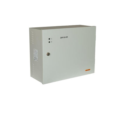 Sursa de alimentare pentru sisteme de detectie incendiu 24V/7A in cutie  metalica, loc pentru 2 acumulatori 12V/18A. Sursele sunt certificate EN 54-4, Vds; EN 12101-10;