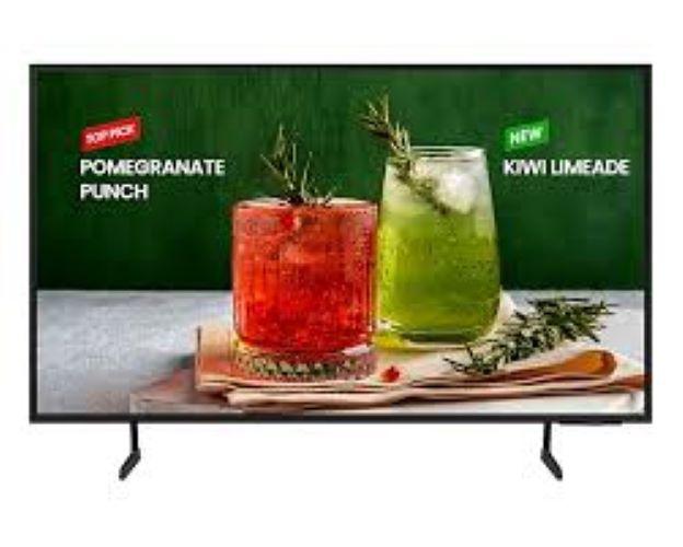 TV signage Samsung BE43D-H, 43", 250nit, 16/7, UHD, Tizen 7.0, CMS compatible (not free). Garantie 3 ani. Necesita suport de perete sau stand mobil