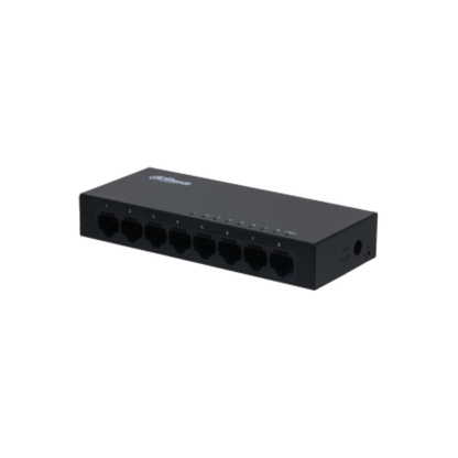 Switch Dahua PFS3008-8GT; 8 ports 10/100/1000Mbps; 186mm×106mm×33mm; Common Mode 4KV; Differential Mode 0.5KV; Greutate: 508g;