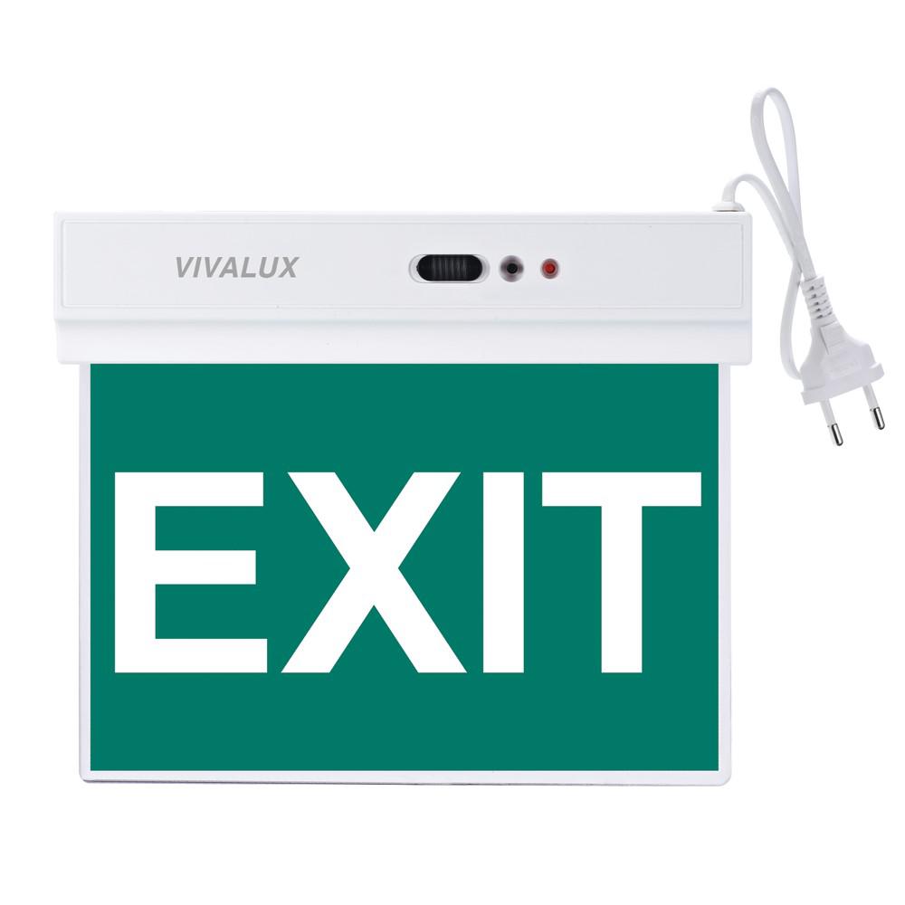 Lampa LED emergenta cu baterie Li-ion Vivalux SALVE, 1.8W, 3.7V, 600mAh ,30 lm, lumina rece (6500K), IP20, 4 pictograme, 255x213x25mm