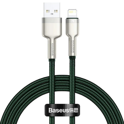 CABLU alimentare si date Baseus Cafule Metal, Fast Charging Data Cable pt. smartphone, USB la Lightning Iphone 2.4A, 2m, verde
