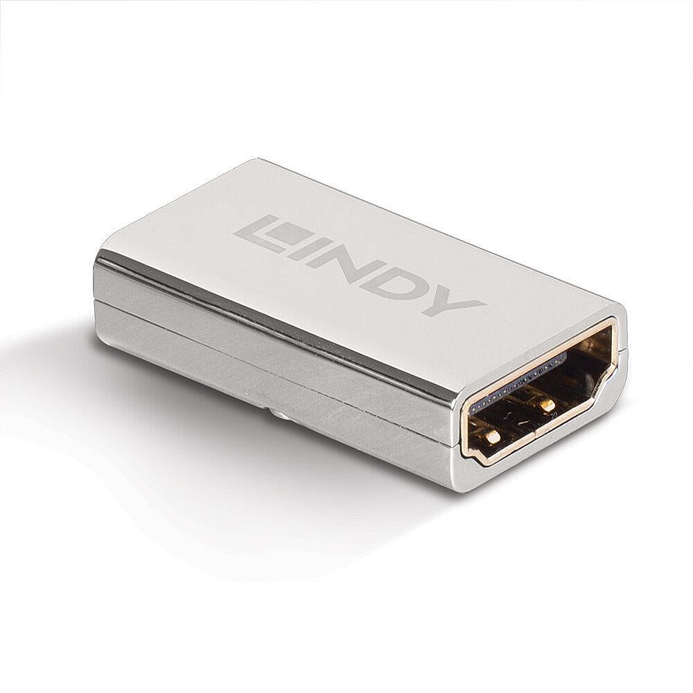 Adaptor Lindy HDMI 2.1, conector A HDMI Female, conector B HDMI Female, latime de banda suportata 48Gbps, rezolutie maxima 8K UHD 7680x4320@60Hz 4:4:4 10-bit, gri