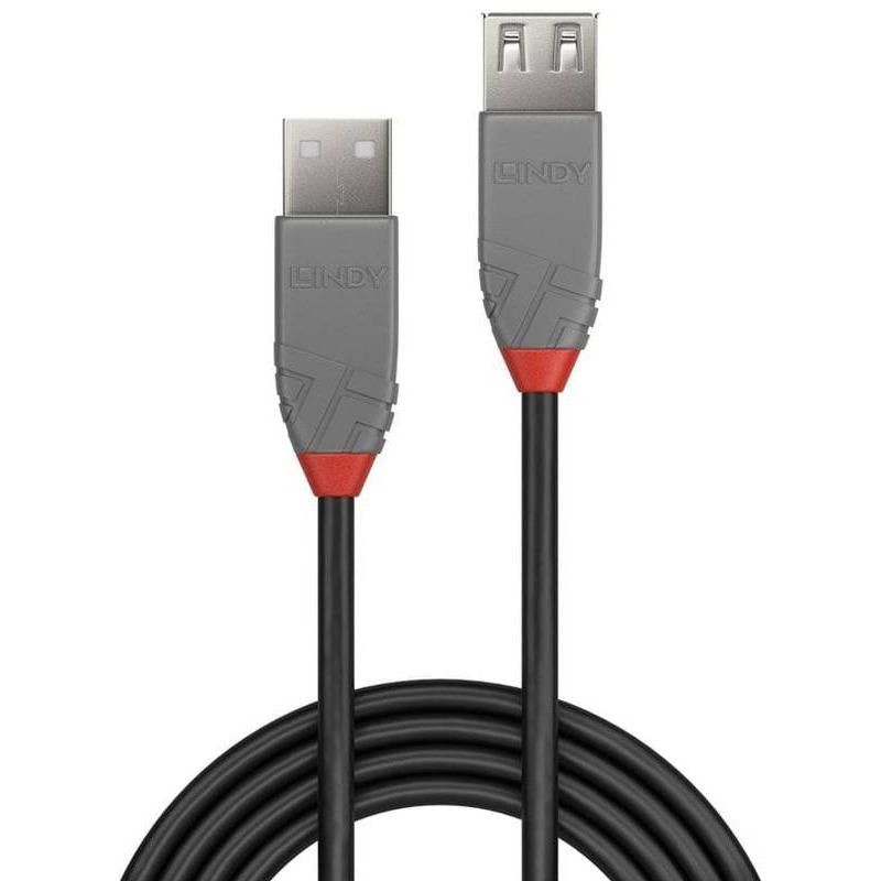 Cablu transfer date Lindy LY-36705, USB 2.0 Male tip A - USB 2.0 Female, 5 m, Anthra Line
