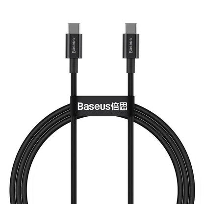 Cablu alimentare si date Baseus Superior, Fast Charging Data Cable pt. smartphone, USB Type-C la USB Type-C 100W, 1m, negru