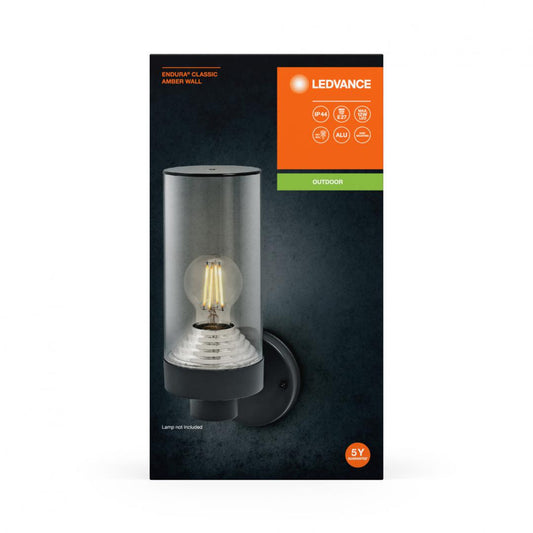 Aplica pentru exterior Ledvance ENDURA Classic Amber Wall, 1xE27, max. 12W LED, IP44, 116x295x115 mm, aluminiu/policarbonat, Gri inchis