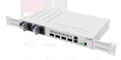 SWITCH MIKROTIK CRS504-4XQ-IN, 1 x 10/100Mbps, 4 x 100 QSFP28 , Procesor: 650 MHz, 64MB RAM, 16MB flash, dimensiuni: 320 x 185 x 44 mm, racier: 2 vantilatoare.IP 20.