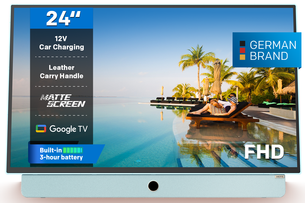 Televizor portabil METZ LED 24MPE7000Y, 60 cm, Smart Google TV , Full HD, 220/12V, 3h battery, Clasa E (Brand German)