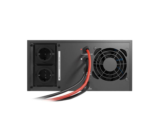 UPS NJOY Aira 1200 centrale de incalzire, 1.2KVA / 1KVA, 2 x prize conectate la baterie, Display LCD, Fara baterie (necesita acumulator extern de minim 40Ah pentru a functiona)