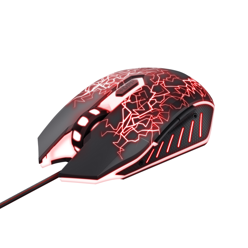 Kit Trust Basics gaming, mouse rezolutie 4000 DPI + mousepad negru